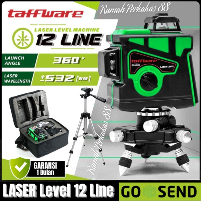 Laser Level 12 Line Hilda Laser 3D Mesin Leveling High-Precision