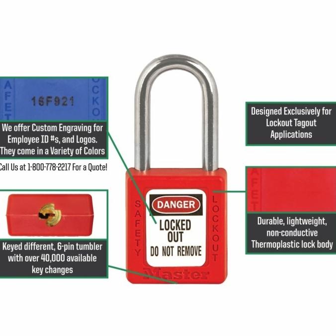 :<:<:<:<] MasterLock Thermoplastic Safety Padlock TERLARIS