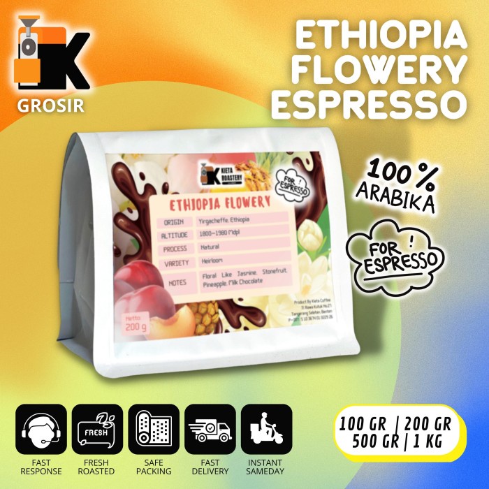 

Eklusif Biji Kopi Ethiopia Yirgacheffe Flowery Espresso 200 Gr Terlaris