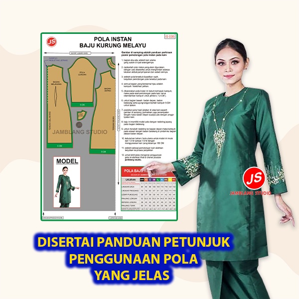 PQ5 POLA INSTAN BAJU KURUNG MELAYU J12