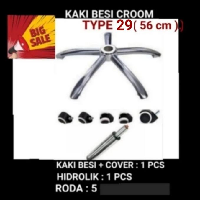 kaki kursi kantor besi chrome, kaki kursi gaming , kaki kursi staff