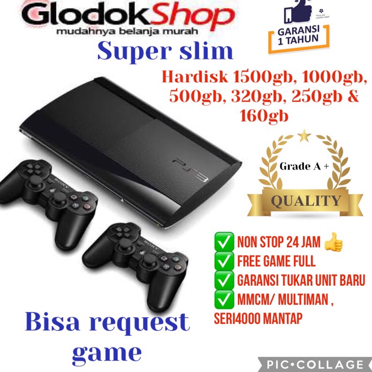 Cash Back PS3 SUPERSLIM ASLI SERI 4000 HDD 1000gb(1Tb), 500gb, 320gb, 250gb & 160gb 8HL