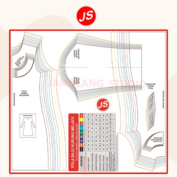 W9U POLA JIPLAK BAJU KURUNG MELAYU F81