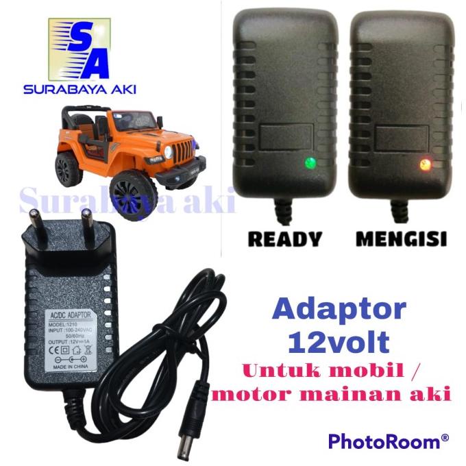ADAPTOR CHARGER AKI MOBIL MAINAN 12V CAS AKI MOBIL MOTOR ANAK 12V 2A
