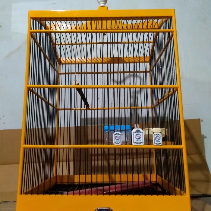 Bestseller Kandang/Sangkar Burung Kotak Ebod No2 (Kuning) Grab Instan