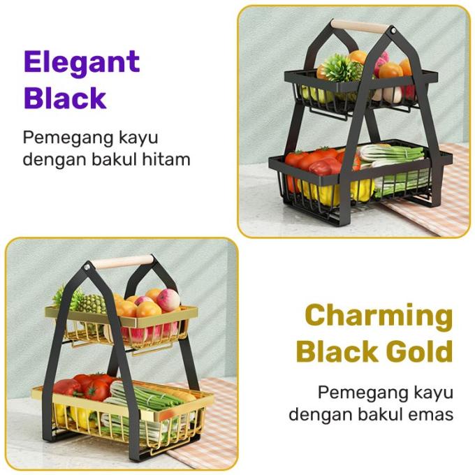 Rak Buah Rak Sayur Keranjang Dapur Organizer Rak Penyimpanan Serbaguna