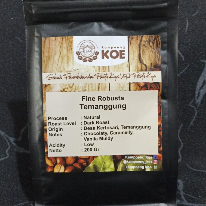 

Berkualitas Kopi Robusta Temanggung Kampoeng Koe Biji / Bubuk 200 Gram Berkualitas