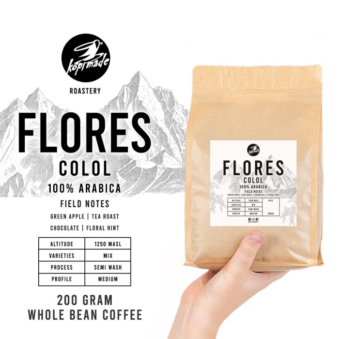 

Cantik Biji Kopi 100% Arabica Flores Colol 200 Gram Roasted By Kopimade Diskon