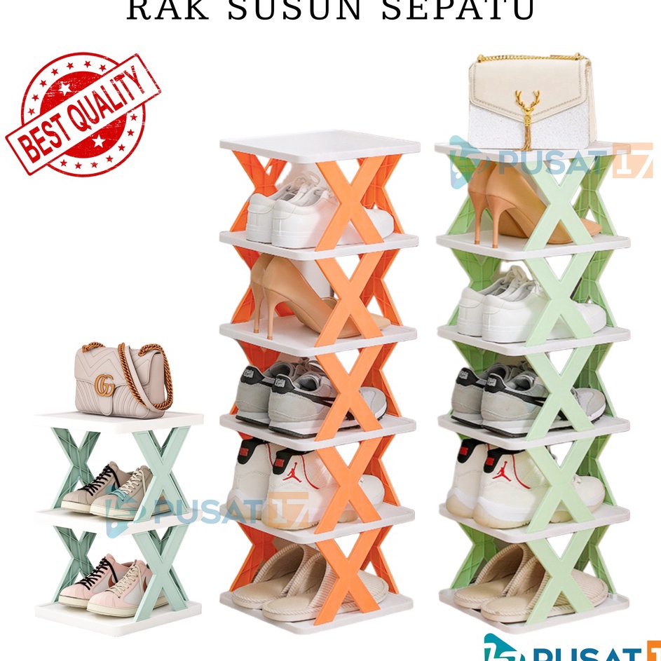 ー wR PUSAT17 RAK SEPATU TINGKAT SERBAGUNA / TEMPAT SEPATU SANDAL SUSUN RAKIT / RAK TEMPAT SANDAL SEP