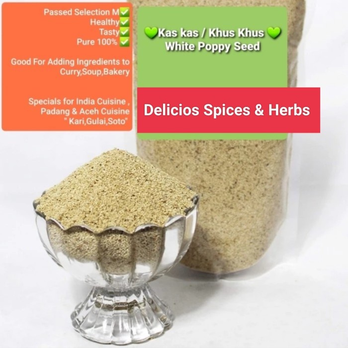 

Terlaris Biji Kas Kas Premium /Khas Khas-100Gram/ White Poppy Seed Kaca Kace