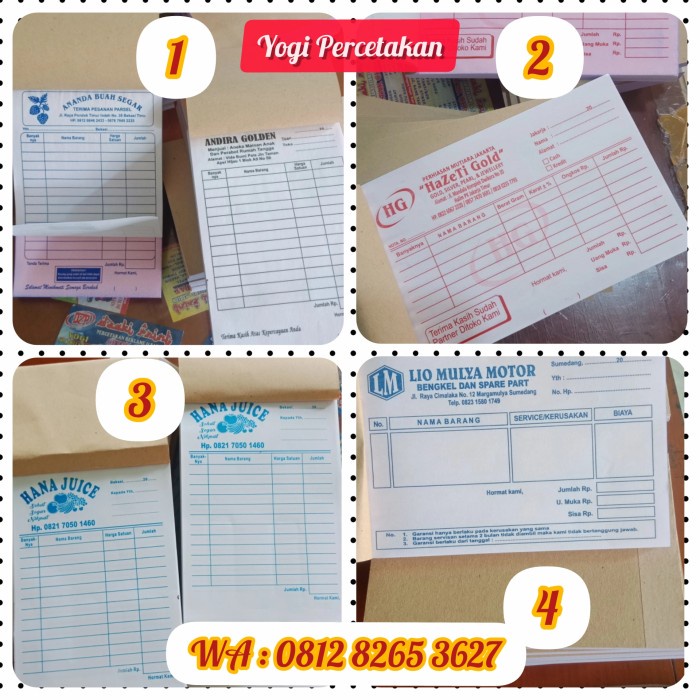 

Terlaris Cetak Nota Bon Kwitansi 1 Rim Kertas Warna