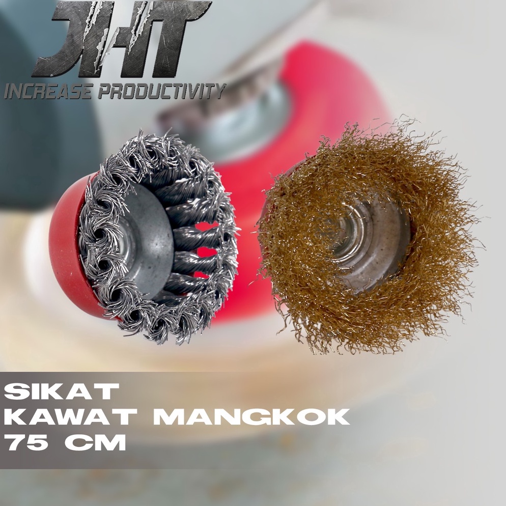 fpqd -87 JHT Sikat Mangkok Diameter 7,5cm Gerinda Kawat Wire Cup Twist Brush 3" 8R7