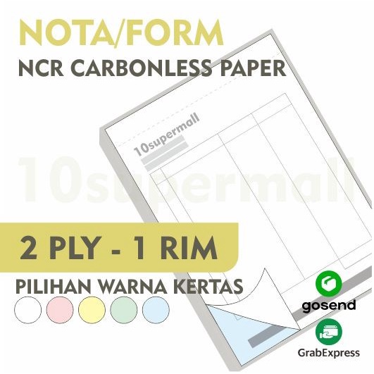 

Terlaris Cetak Nota Form 2 Ply 1 Rim Ncr Carbonless Paper