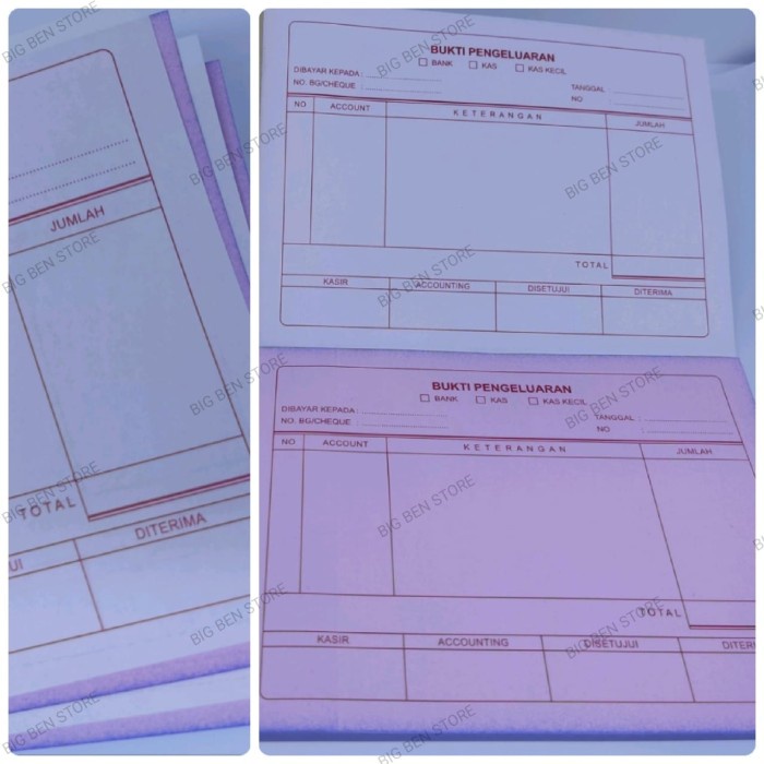 

Terlaris Bukti Pengeluaran Bank Kas Kecil Ncr 1/2 Folio 2 Rangkap Putih-Merah