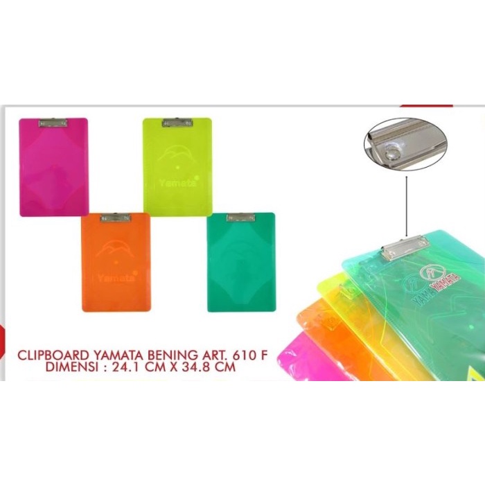 

Terlaris Papan Jalan Clipboard Yamata Plastik 610F (Isi 12 Pcs) 1 Lusin