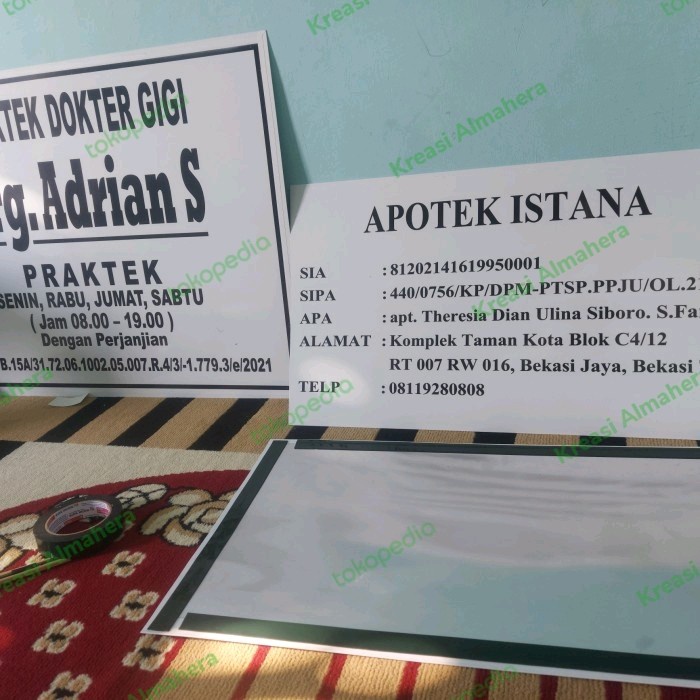 

Terlaris Plang Nama Jalan Toko Dokter Apoteker Akrilik 60 X 40 Cm