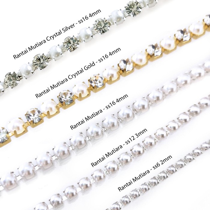 Terlaris Crystal Austria Rantai Mutiara Payet 2Mm 3Mm 4Mm