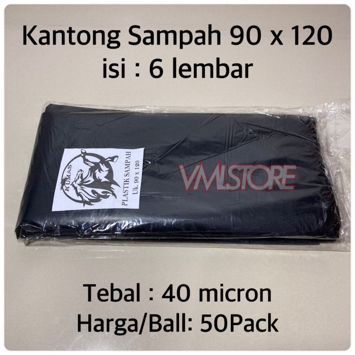 Terlaris Trash Bag 90X120 - Kantong Plastik Sampah 90 X 120 Per Ball - 50Pack