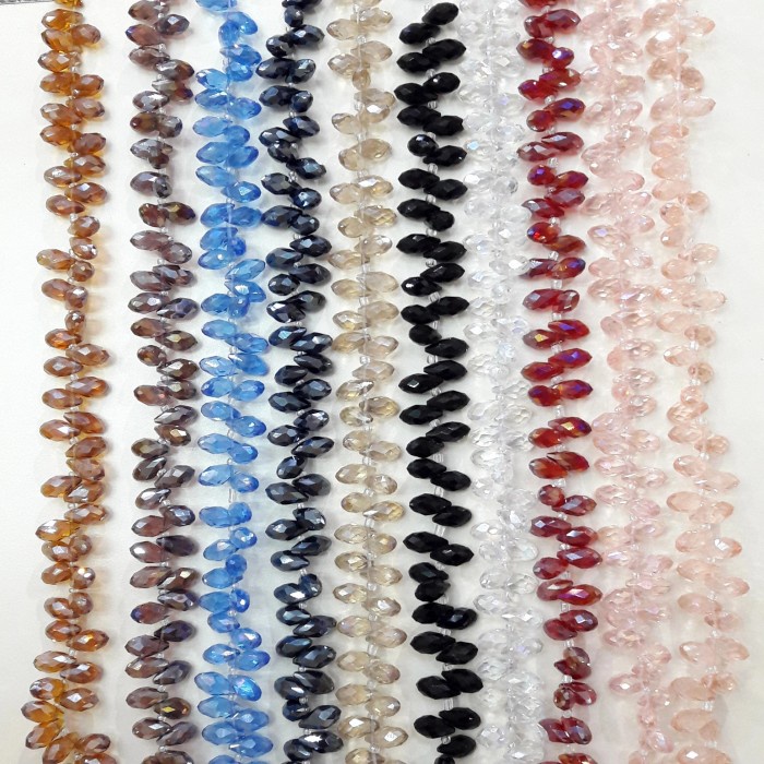 Terlaris Kristal Ceko Tetes Air Mata Lubang Samping Ukuran 6Mm