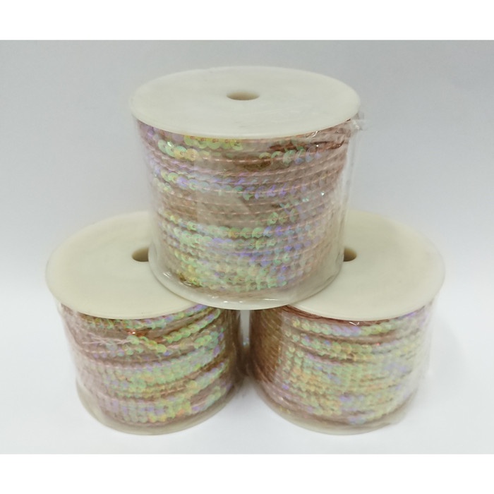 Terlaris Ramboci Payet Renteng Rantai Piring Cup 6Mm Sequin Manik (Per Roll)