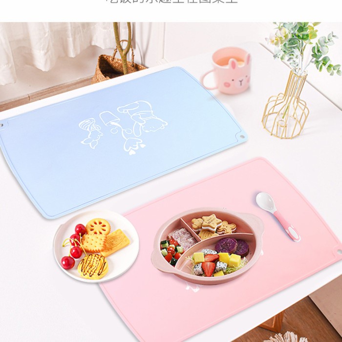 Terlaris Silicone Kids Dining Mat / Silicone Mat / Table Mat / Tatakan Makan
