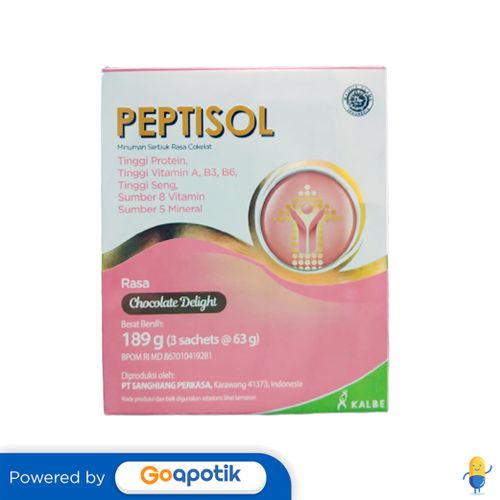 

PEPTISOL RASA CHOCOLATE DELIGHT 63 GRAM BOX 3 SACHET (189 GRAM)