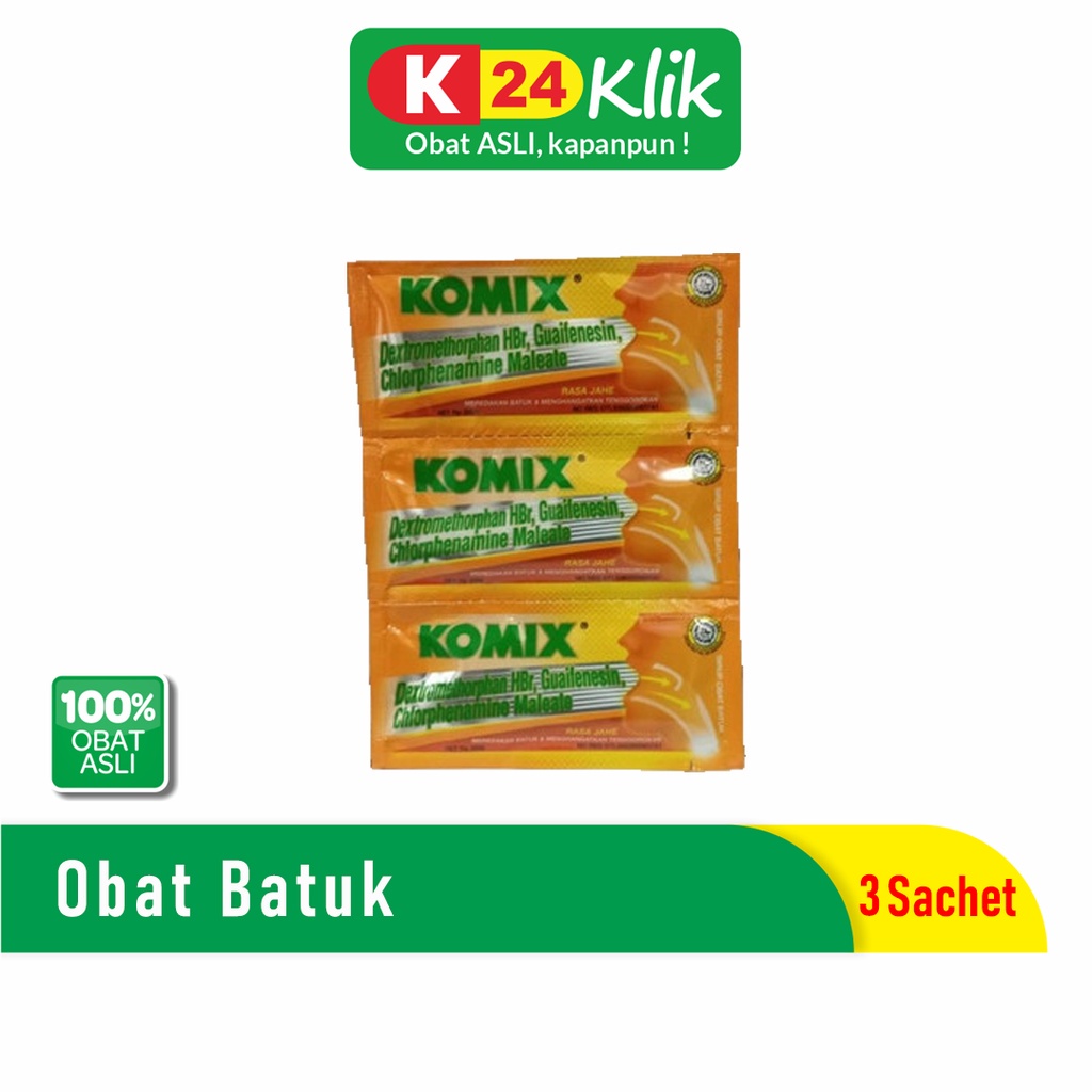 KOMIX Jahe Sachet / Obat Batuk Berdahak (per 3 Sachet)