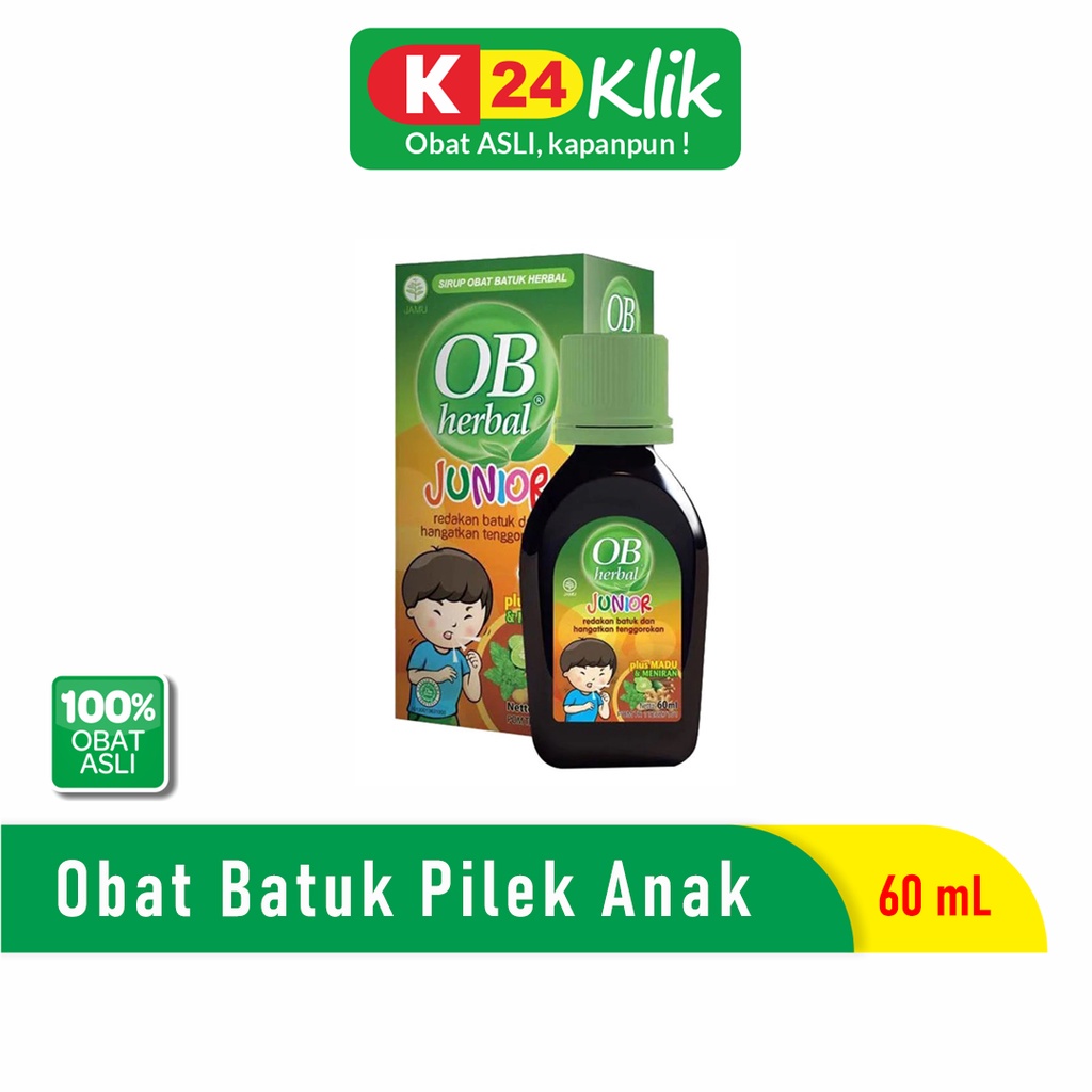 OB Herbal Junior – Sirup Obat Batuk Anak Pereda Batuk & Tenggorokan