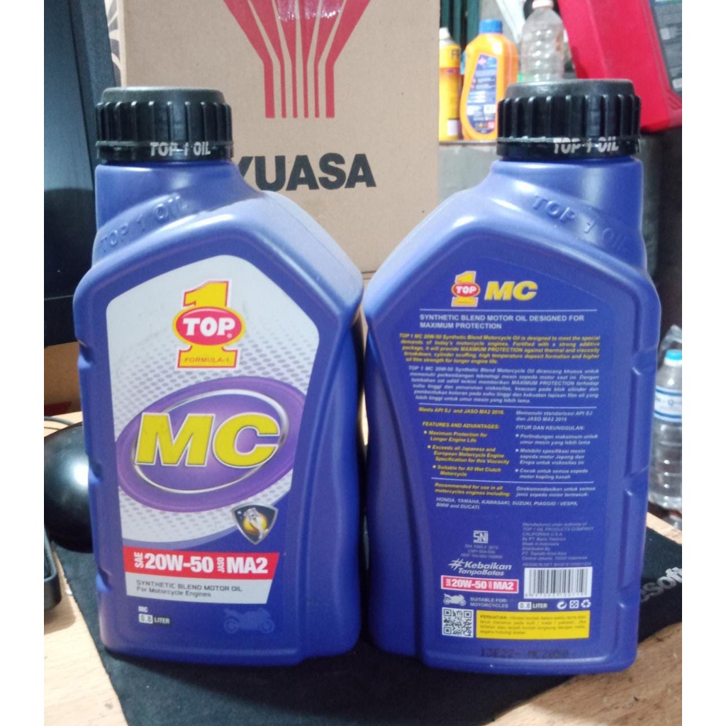 Oli Top 1 MC Sae 20W-50 Jaso MA2 0.8 Liter