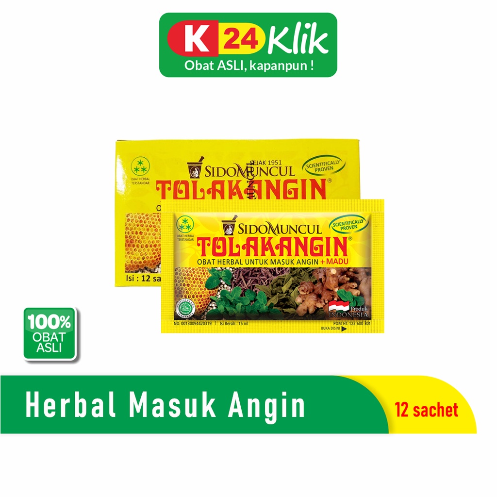 	 Tolak Angin Cair Plus Madu 15Ml Sachet 1 Dos (Isi 12 Sachet)	