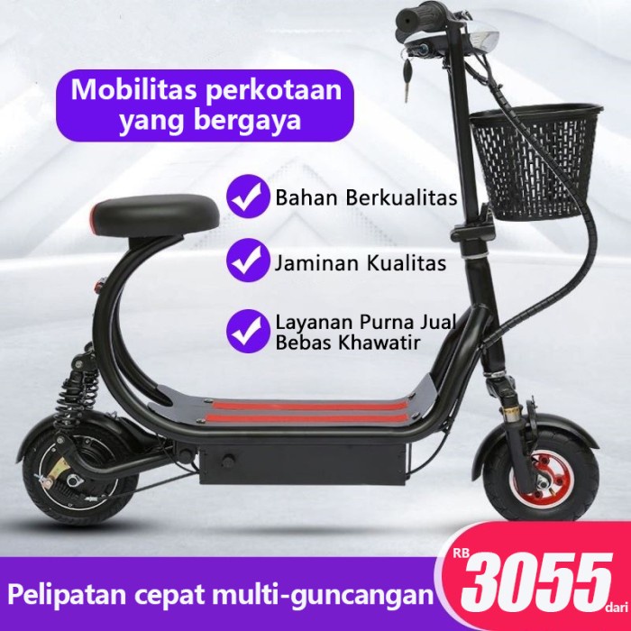 Terlaris Skuter Listrik Scoter Listrik Dewasa Anak Awet 25Km Garansi 1 Tahun