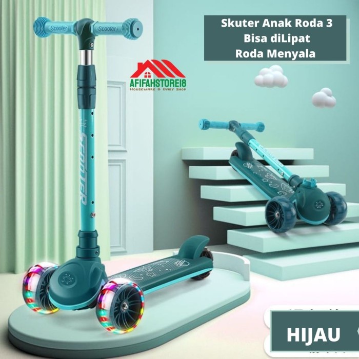 Terlaris Skuter Anak Dengan Lampu/Skuter Anak Roda 3/Otoped Anak Roda 3/Scooter