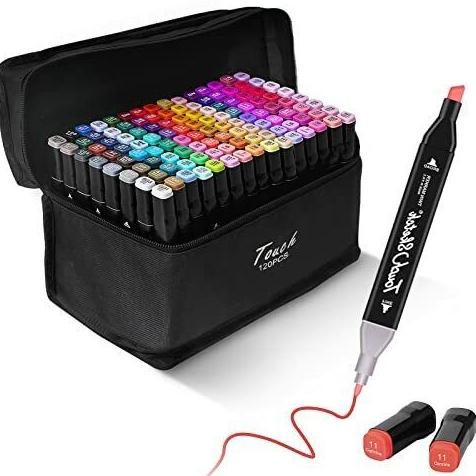 

Touch Spidol Dual Side Fine Art Marker 120 double headed marker set