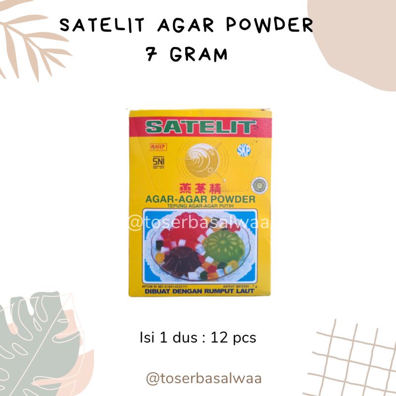 

Satelit Agar Agar Powder Bubuk Agar Agar 7gr Plain Putih Merah Hijau Coklat