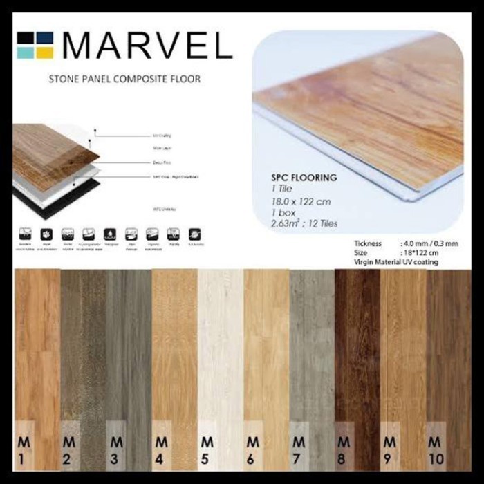 Terlaris Vinyl Spc Marvel Lantai Vinyl Spc 4Mm Vinyl Spc Flooring - M2