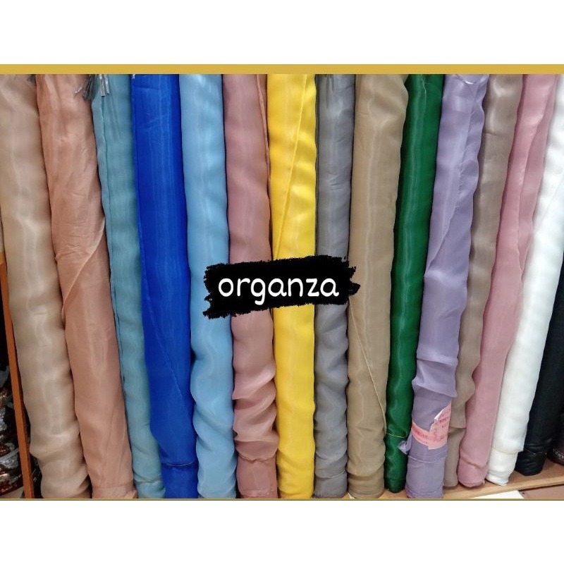 kain/bahan organza polos/kain kaca