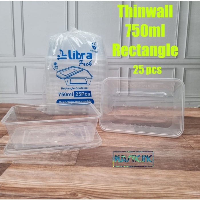 Terlaris Thinwall 750 Ml/Box Kotak Plastik/Kotak Plastik/Plastik Makanan Box.