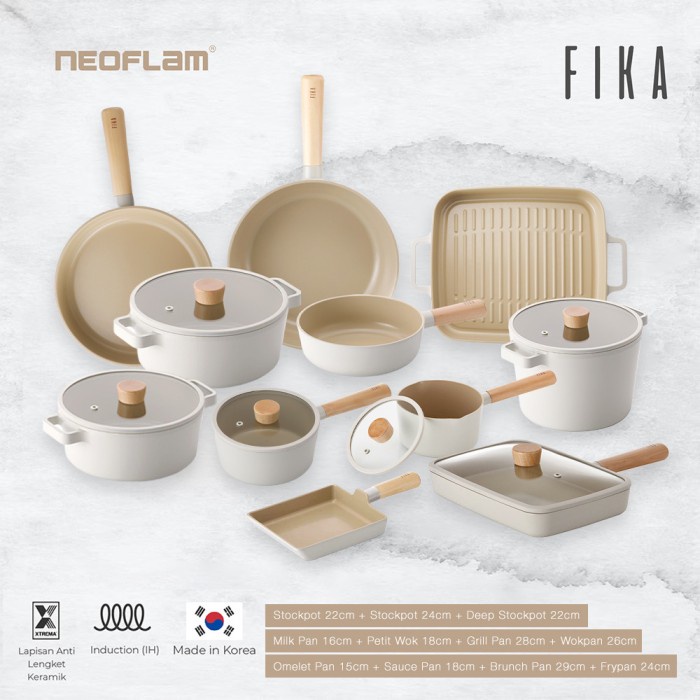 Terlaris Panci Keramik Korea / Neoflam Fika Set