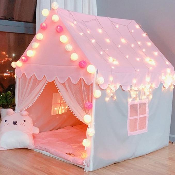 Tenda Bermain anak / Rumah Istana Anak free lampu LED(selama stok ada)