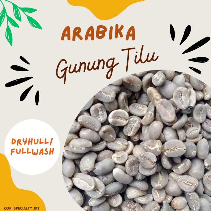 

Diskon Green Bean Arabika Gunung Tilu - Fullwash / Dryhull Proses (Grade 1) Bagus