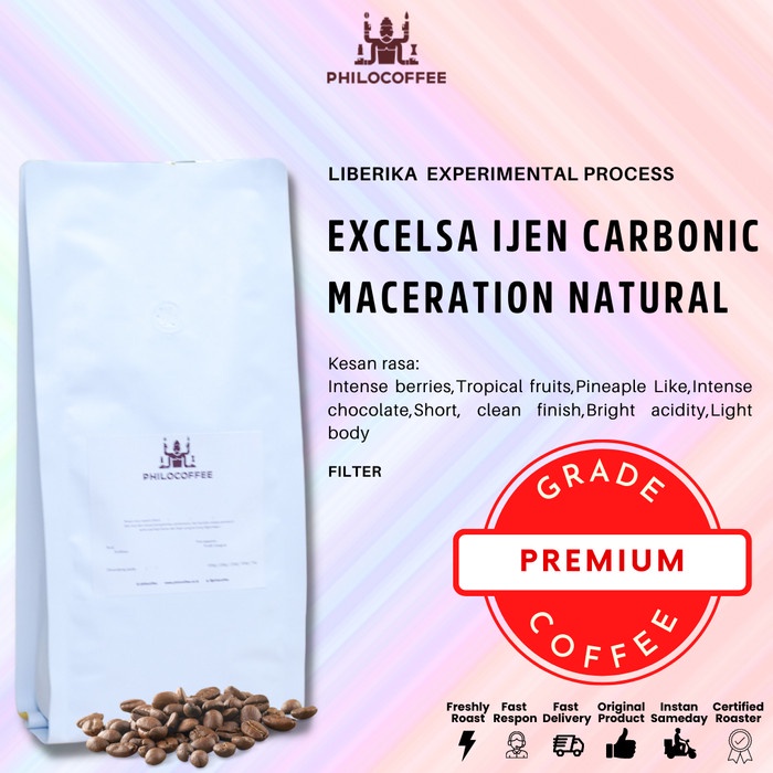 

Murah Biji Kopi Excelsa Ijen Carbonic Maceration Natural 200Gr | Liberika Gilaa!!!