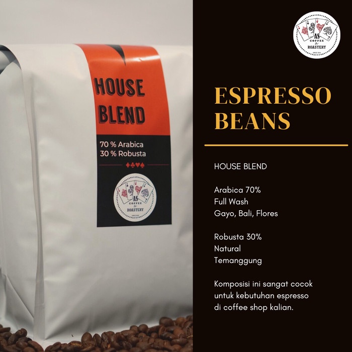 

Hemat Biji Kopi House Blend Espresso 100% Arabica 1Kg Berkualitas
