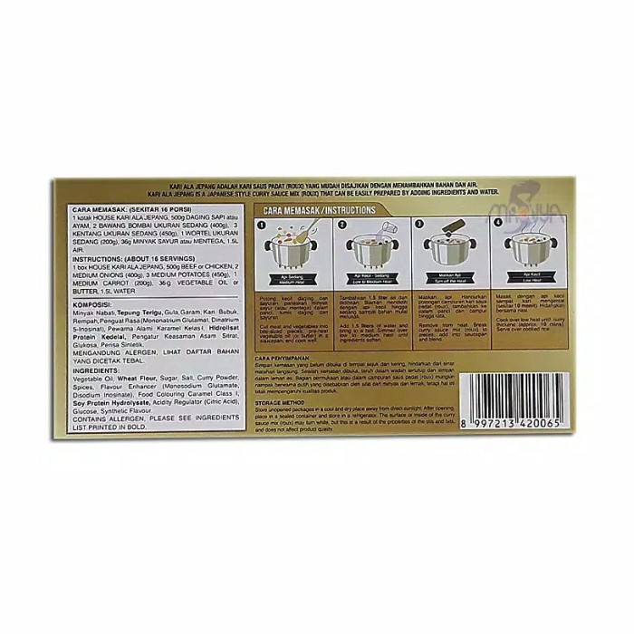 

House Kari Ala Jepang 300Gr Halal Bumbu Kari Jepang