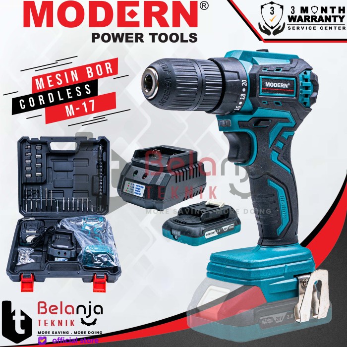 Modern Mesin Bor Baterai Set M-17 Brushless 20 V Drill Cordless M17 keren