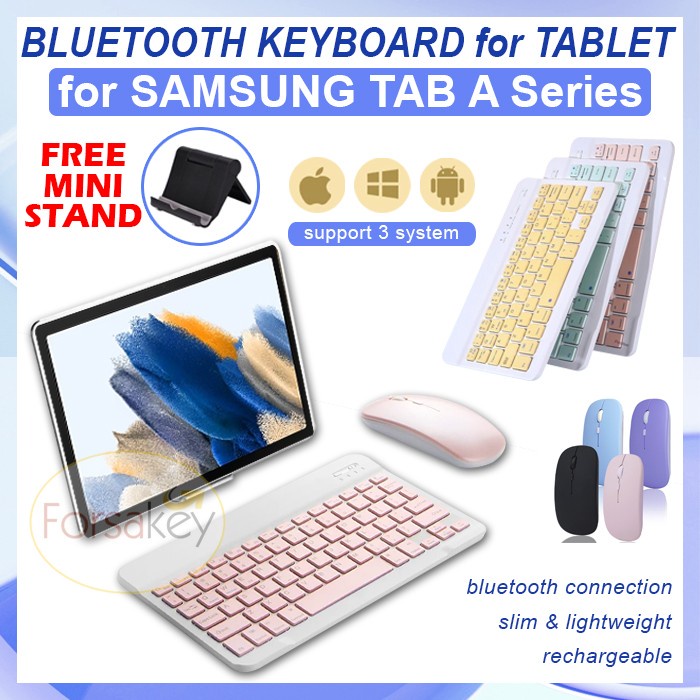 Terlaris Samsung Galaxy Tab A8 A7 A6 A 10.1 10.4 10.5 Bluetooth Keyboard Mouse