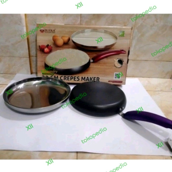 Terlaris Supra Crepe Maker Pan 22Cm Wajan Kuali Crepes Dadar Gulung Kulit Risol