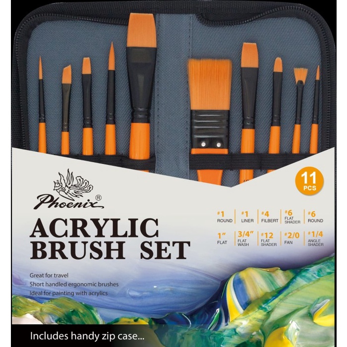 

Terlaris Phoenix Acrylic Brush/Kuas Set Cwbpas01