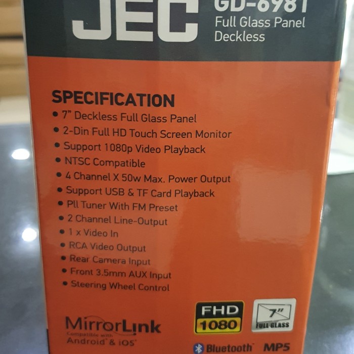 Head unit deckless JEC 7inch tv mobil populer