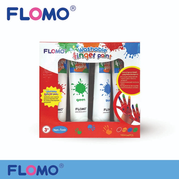 

Flomo Finger Paint Set Regular Colors - Washable & Non Toxic