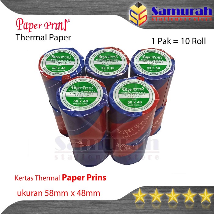 

Bestseller Kertas Thermal Paper Prins 58 X 48 / Struk Kasir Roll Paperpryns 58X48